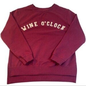 Wine O’Clock Green Tea Soft pullover sweatshirt size Medium long sleeve